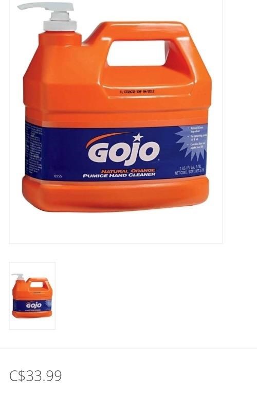 GOJO Natural Orange Pumice Hand Cleaner (64oz) -
