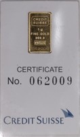 2 - 1 Gram Vacambi Gold Bar on Card (2g TW)