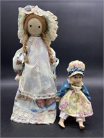 (2) Handmade Holly Hobbie Bottle Doll +