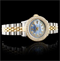 Diamond Ladies Watch: 18K YG/SS Rolex DateJust