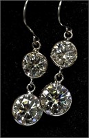 $1455 10K (1.04g) 3ct White Moissanite Earring