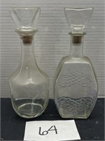 (2) vintage liquor decanters