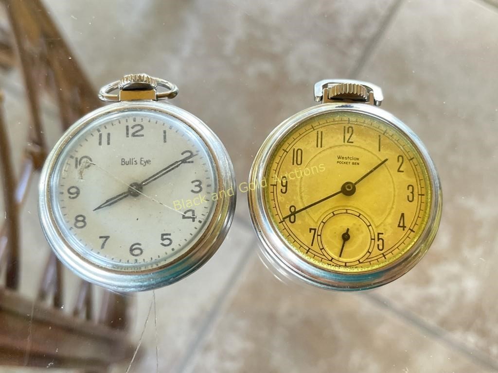 Bulls Eye and Westclox Pocket Watches