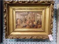 O/B GROUP SCENE IN GILT FRAME 15x12