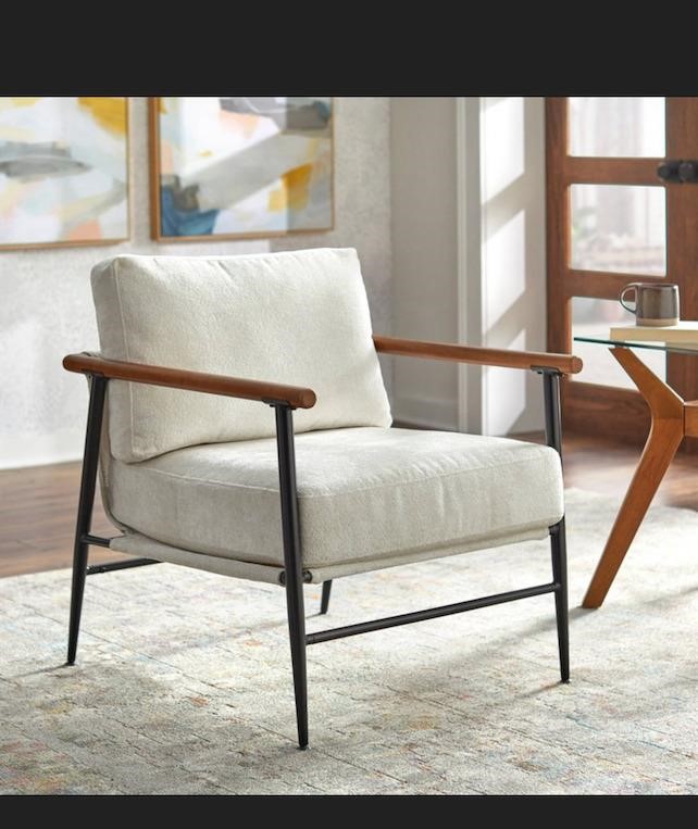 Demi Mid - Century Modern Armchair White