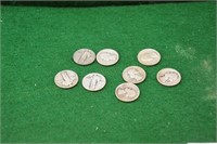 3 Standing Liberty Quarters & 5 Silver Washington