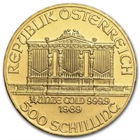 1989 Austria 1/4 Oz Gold Philharmonic Bu