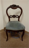 Carved Open-Back Mahogany Chair