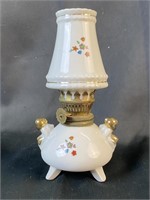 Porcelain Oil Lamp with Shade Shaped Globe