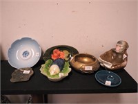 Seven vintage pipe and cigarette ashtrays