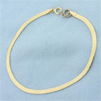 Italian Reversible Herringbone Bracelet in 14k Yel