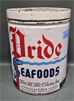 LARGE PRIDE BRAND SEAFOOD TIN CAN