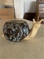 Snail planter made by Joyce Aspy