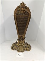 Antique Brass Peacock Fan Fireplace Screen