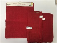 Lot of New Red Table Runner and Matching Place Mat