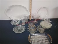 Pyrex pie plate, Bubble glass & Haviland China