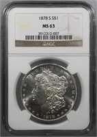 1878-S Morgan Dollar NGC MS63