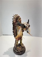 Indian Chief Figurine 13" Tall