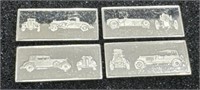 Lot of 4 Sterling Silver Bars Franklin Mint Cars