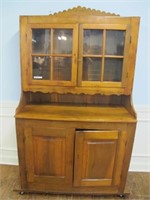 INCREDIBLE 1800S PRIMITIVE STEP BACK HUTCH LOOK