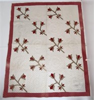 Patchwork quilt, tulip pattern, Pennsylvania