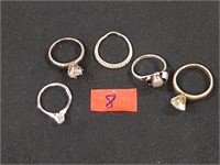 Sterling silver rings 5 pcs 14 grams