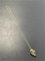 14 KT Pendant and Chain, Semi-Precious Stones