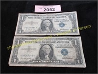 Two silver certificate dollars
