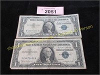 Two silver certificate dollars