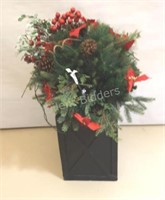 Christmas Planter w Artificial Floral