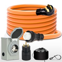 HEATZEN 50 Amp 25FT Generator Cord and Power Inlet