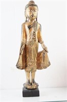 Thai wood carved Buddha statue