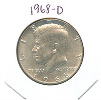 1968-D Kennedy Half Dollar - 40% Silver