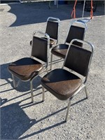 4 Cushioned Stackable Chairs