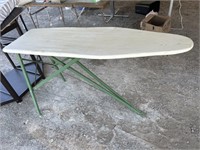 Vintage Ironing Board Green Wood