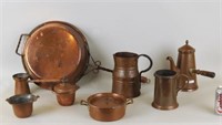 Group Eight Copper Cookware Items
