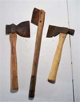 2 Hatchets and 1 Tobacco Cutter (primitive)