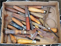 Assortment of knives and knife handles