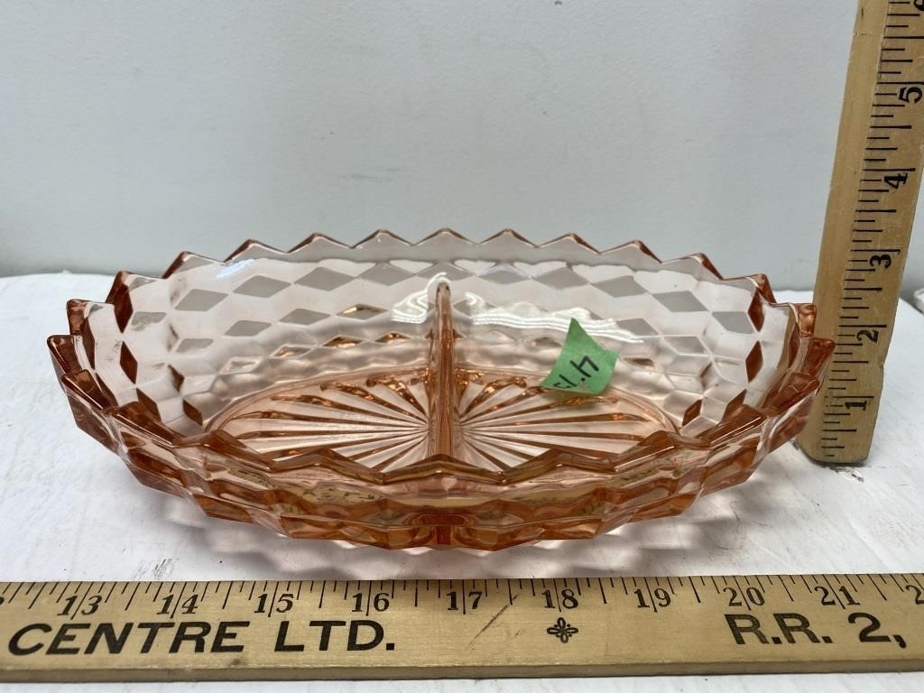 Depression glass pickle dish-over 80 years old
