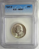 1947-S Quarter ICG MS67 LISTS $200