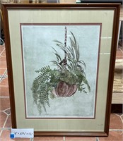 Vtg Hanging Plant Print Clay Anderson