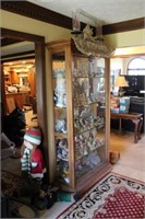 Large Side Door Curio Cabinet with Glass Shelves