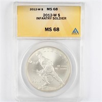 2012-W Infantry Soldier Dollar ANACS MS68