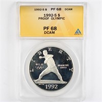 1992-S Proof Olympic Baseball ANACS PF68 DCAM