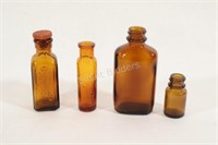 RARE Amber Poison & Collector Bottles