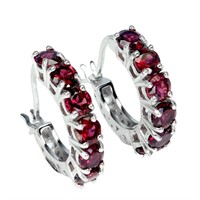 Natural Rhodolite Garnet Earrings