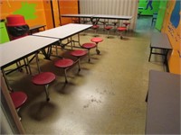 TWO 12-SEAT FOLDING TABLE/SEAT & 4 ASST'D. BENCHES