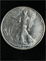 1941-D Silver Walking Liberty Half-Dollar MS