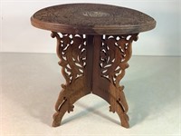 Carved Wood Table, 16in Tall X 14.5in Wide