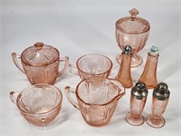 PINK DEPRESSION GLASS LOT